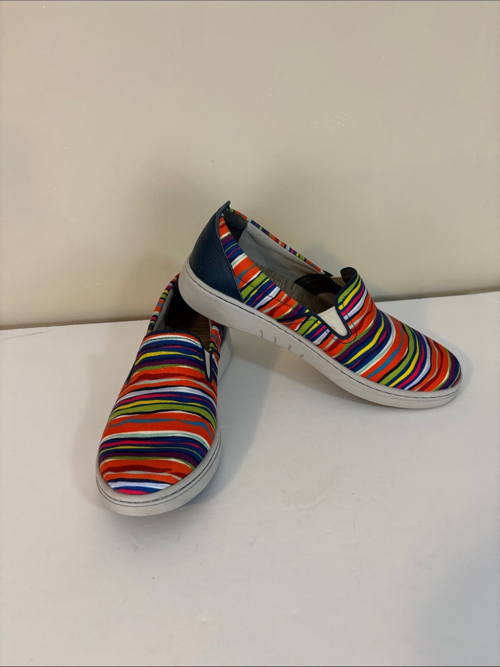 Dansko Belle Colorful Striped Canvas Slip on Sneaker Shoes Size 41 - Picture 5 of 14